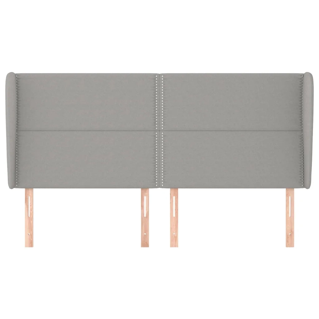 Testiera ad Orecchio Grigio Chiaro 183x23x118/128 cm in Tessuto