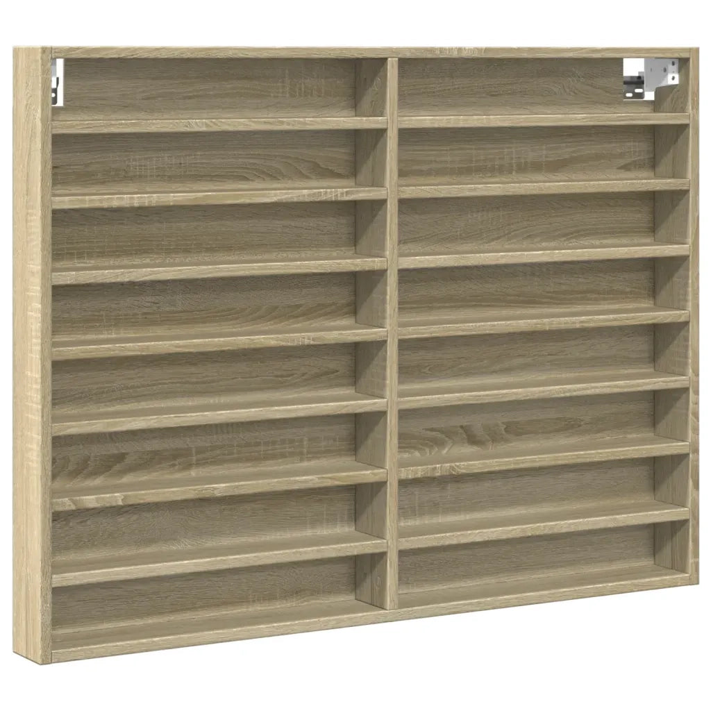 vidaXL Armadietto Vetrina Rovere Sonoma 100x8,5x75cm Legno Multistrato