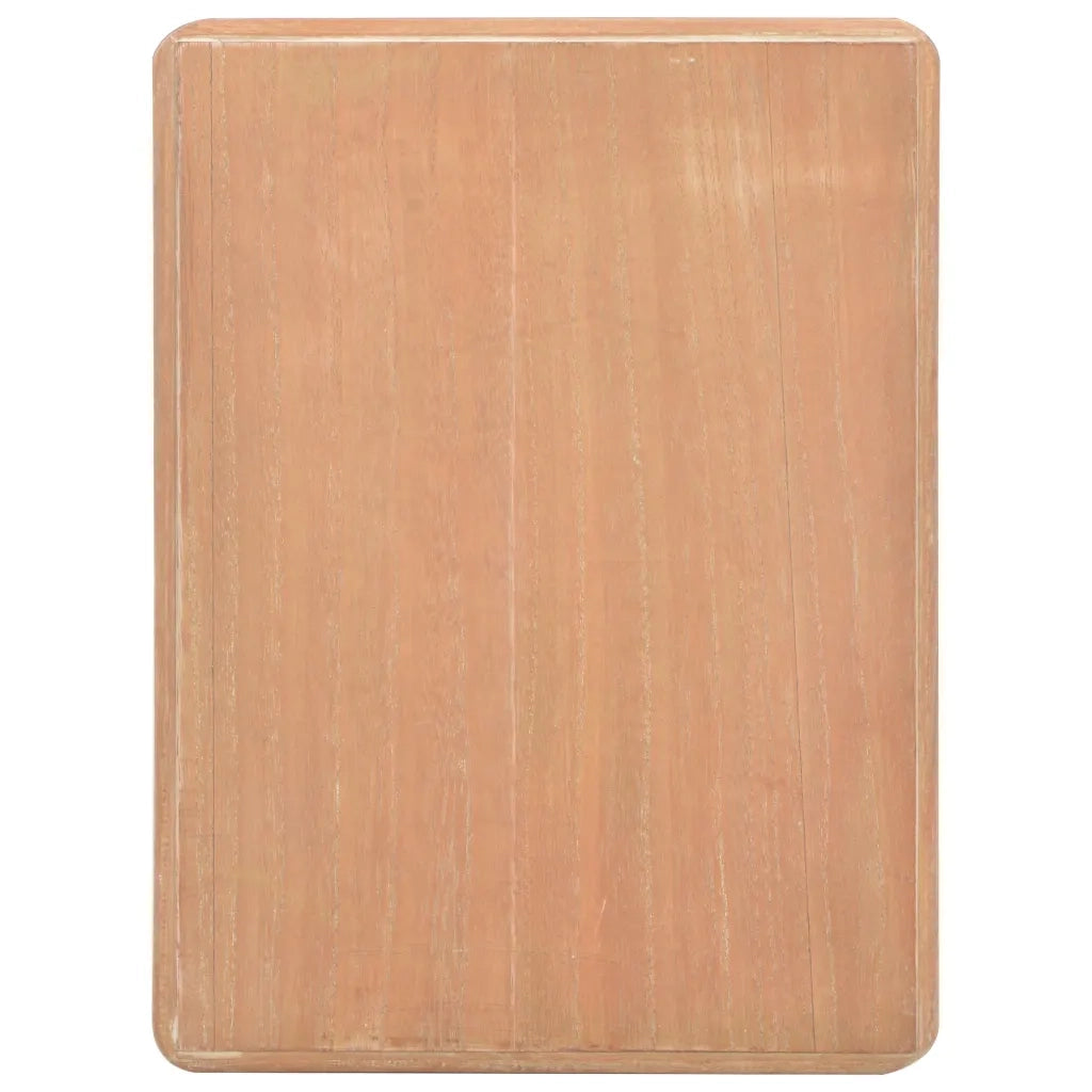 Comodino Bianco e Marrone 40x30x50 cm in Legno Massello di Pino cod mxl 67227