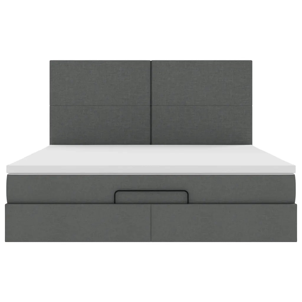 Struttura Letto Pouf con Materassi 200x200 cm in Tessuto 3313100
