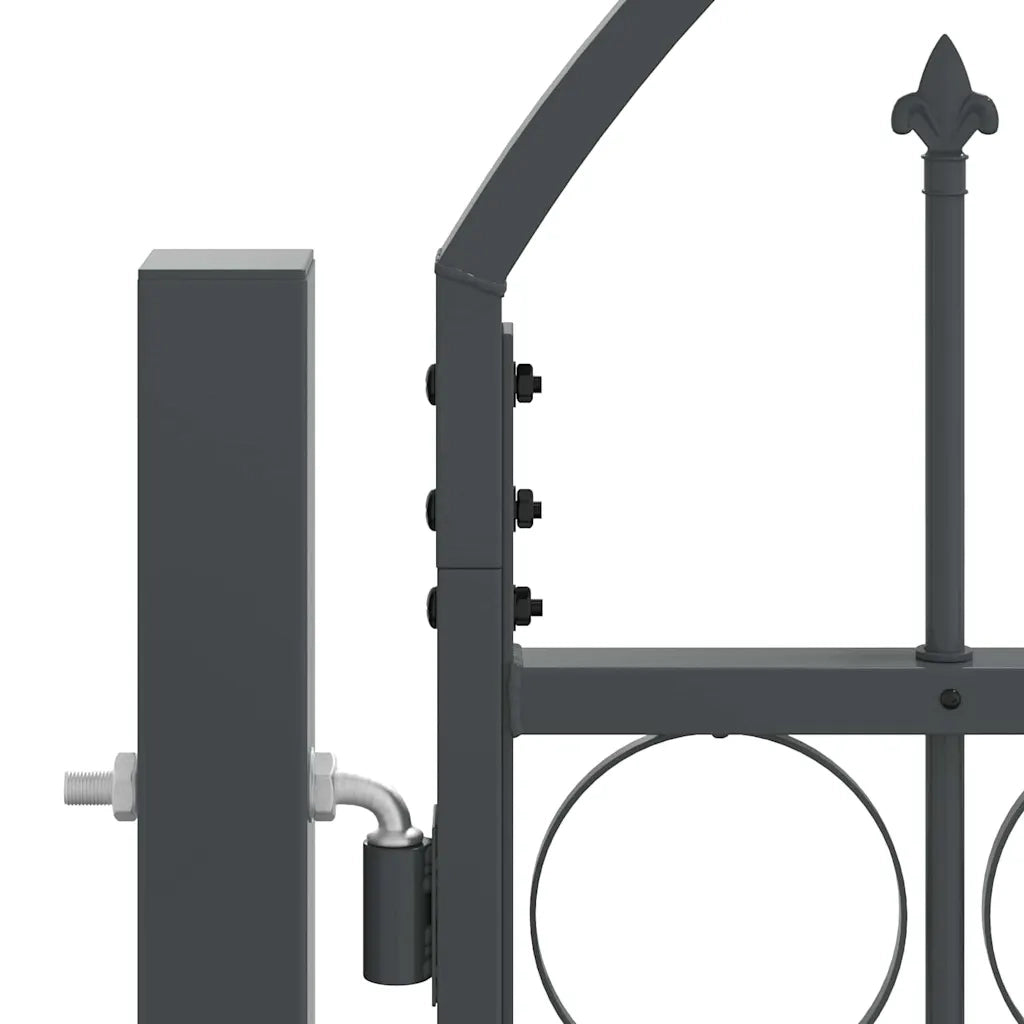 Cancello da Giardino con Parte Superiore Arcuata Assen Grigio