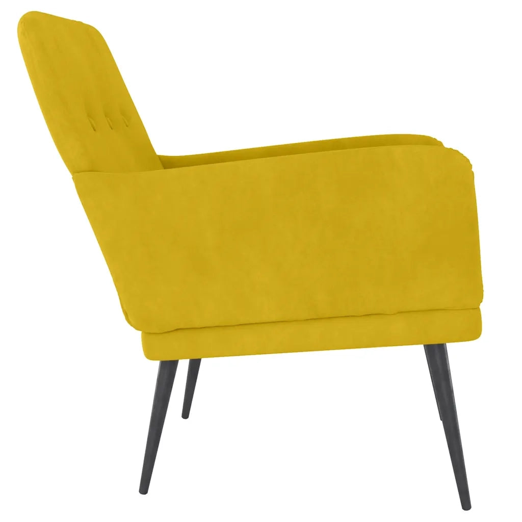 Poltrona Gialla 62x79x79 cm Velluto 351410