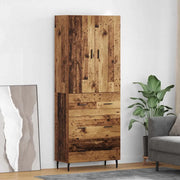 Credenza 2 pcs Legno vecchio Legno Stratificato e Vetro 3415638