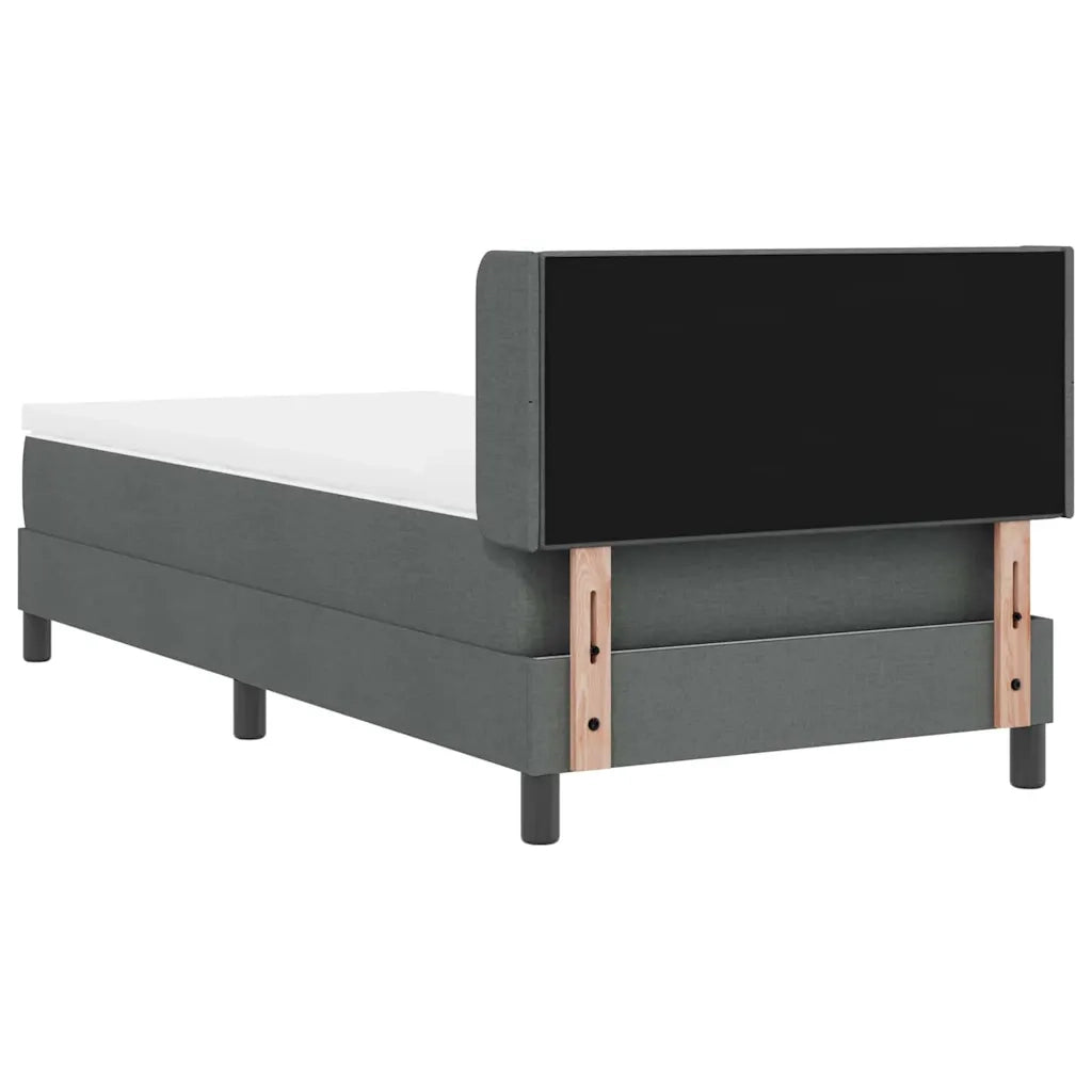 Letto a molle con testiera Grigio scuro 200 x 100 cm Tessuto 3341091