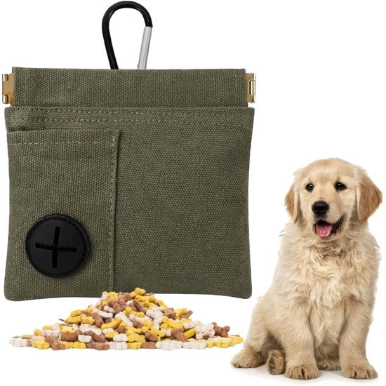 Sacchetto per cibo per cani impermeabile - Sacchetto con dispenser per feci - 12x12 cm - Multifunzionale - Utile per la formazione - Grilletto in alluminio - Cibo per cani