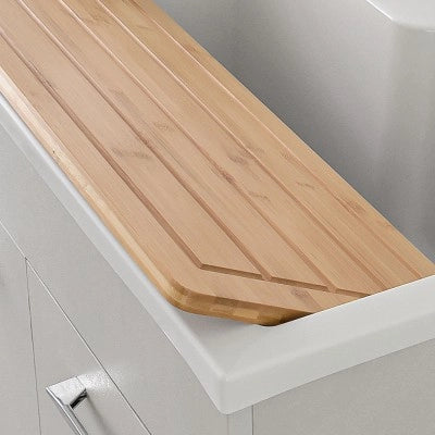 Asse di lavaggio in legno di bambù per lavatoio in resina da 80 cm