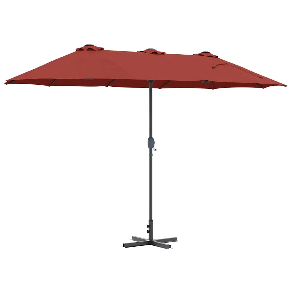 vidaXL Ombrello da giardino Terracotta 370 x 197 x 239 cm