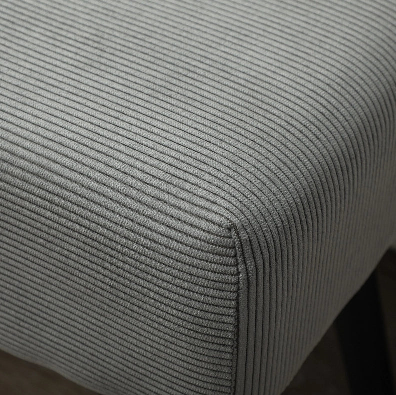 Panca imbottita in velluto a coste grigia 100 x 36 x 45 cm
