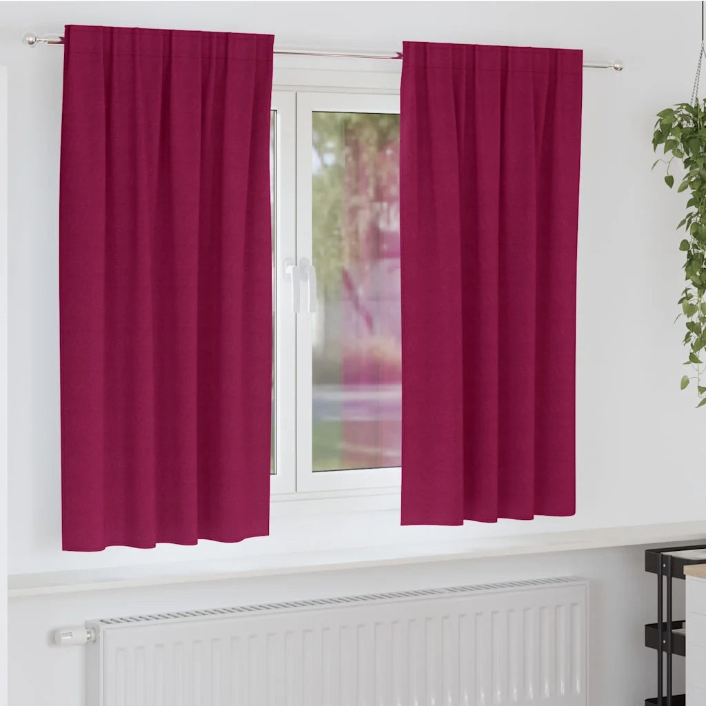Tende Blackout con Anelli 2 pcs Rosso Vino 175 x 140 cm 4107464