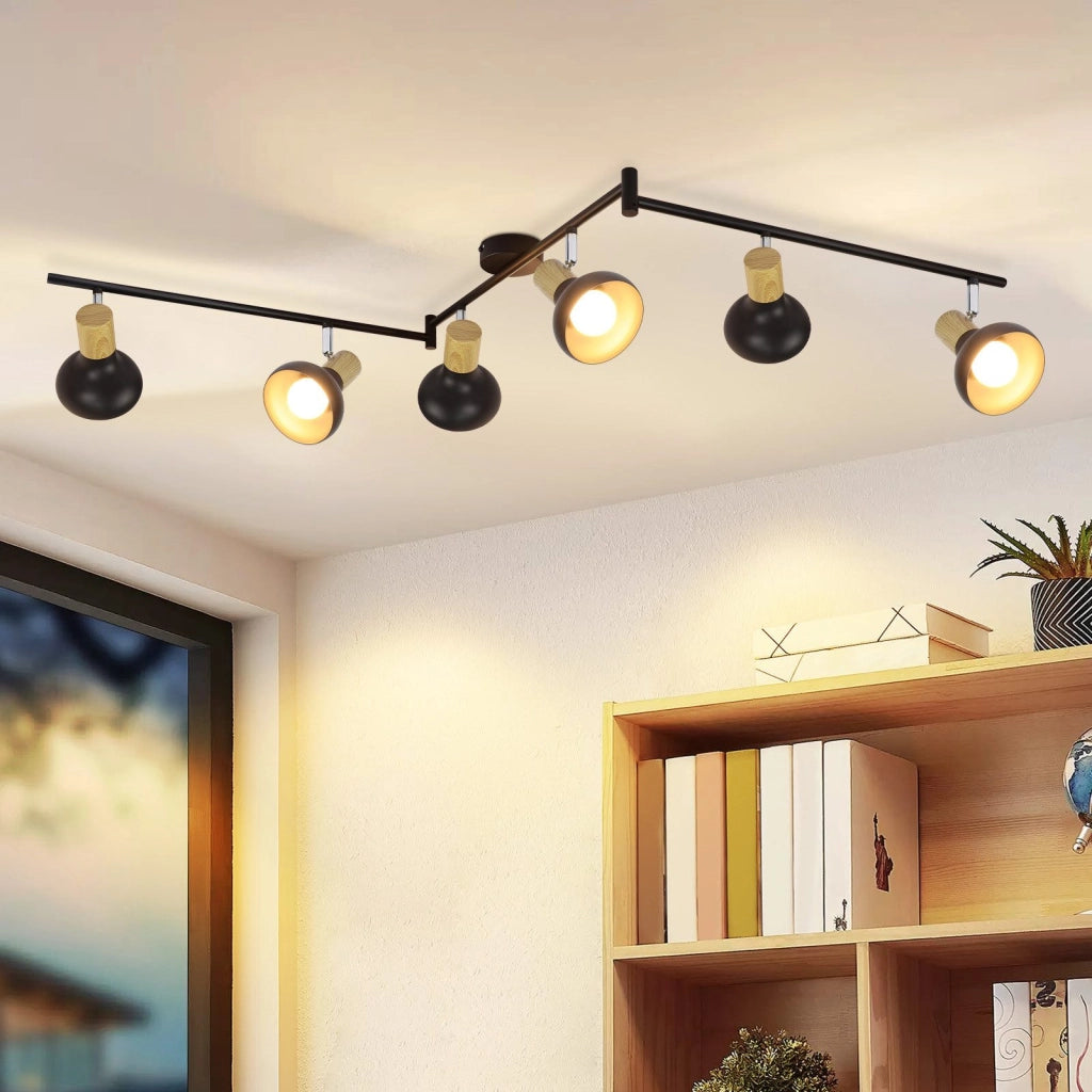 ZMH Faretto da soffitto regolabile vintage nero E14 a 1 fiamma