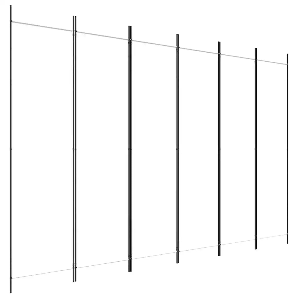 Divisorio a 6 Pannelli Bianco 300x200 cm Tessuto 350190