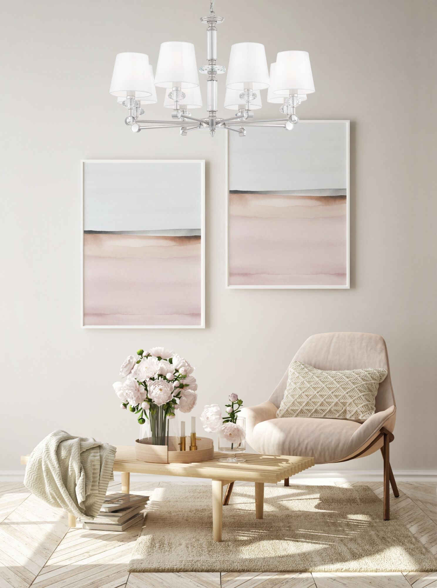 Lampadario Neoclassic in Metallo Riverside Cromo