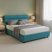 Brivio, Letto Piazza e Mezza Sfoderabile Made in Italy, Azzurro