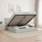 Letto ottomano con materasso Grigio Chiaro 140 x 190 cm Velluto 3456555