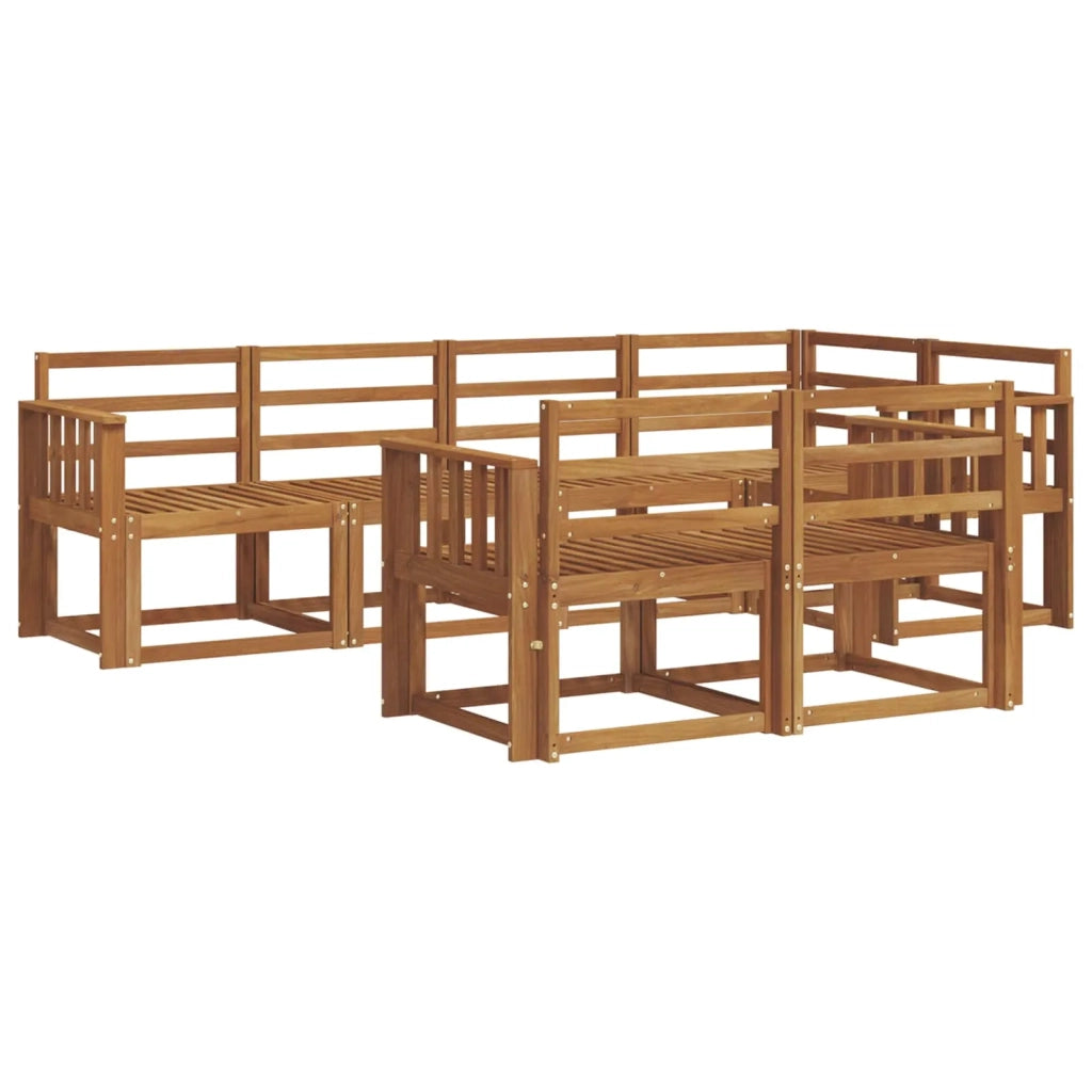 Set di divani da esterno 7 pcs Naturale