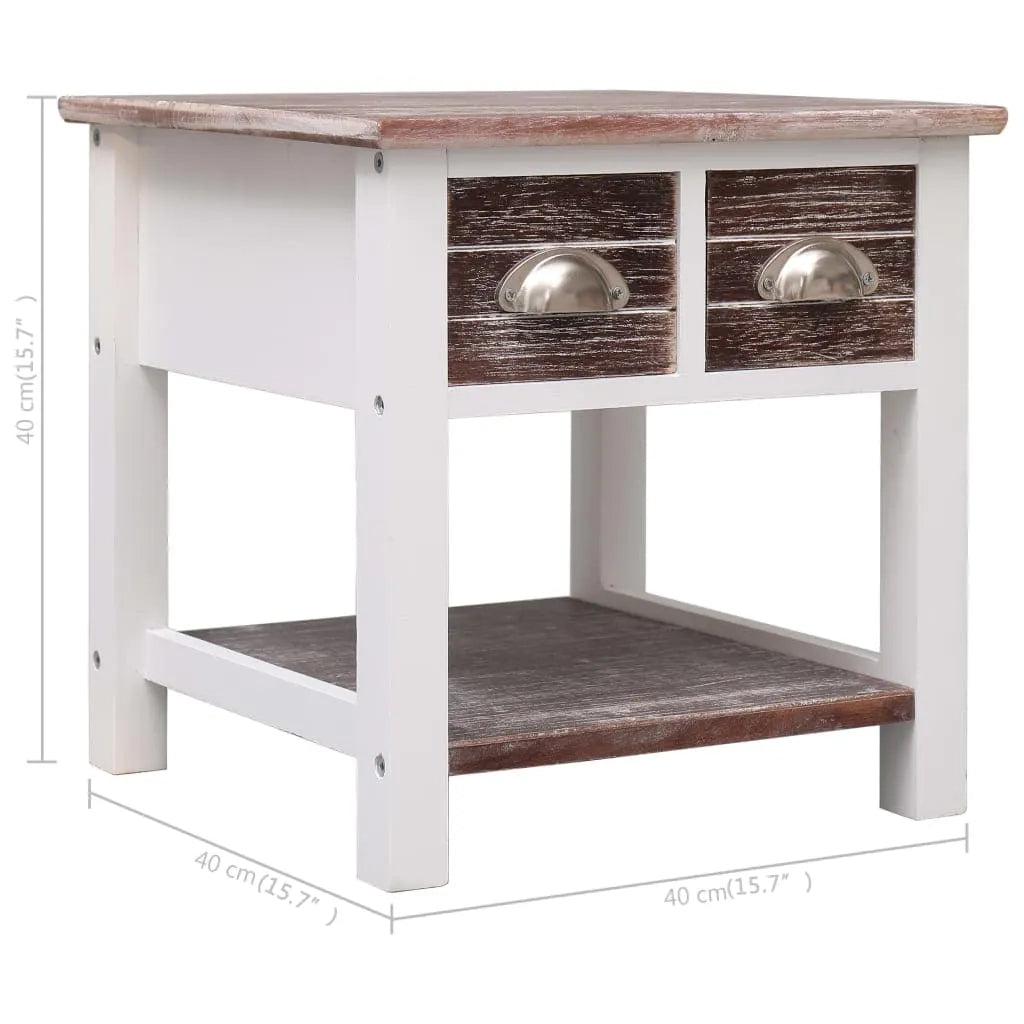Tavolino Laterale Marrone 40x40x40 cm in Legno di Paulownia 284067