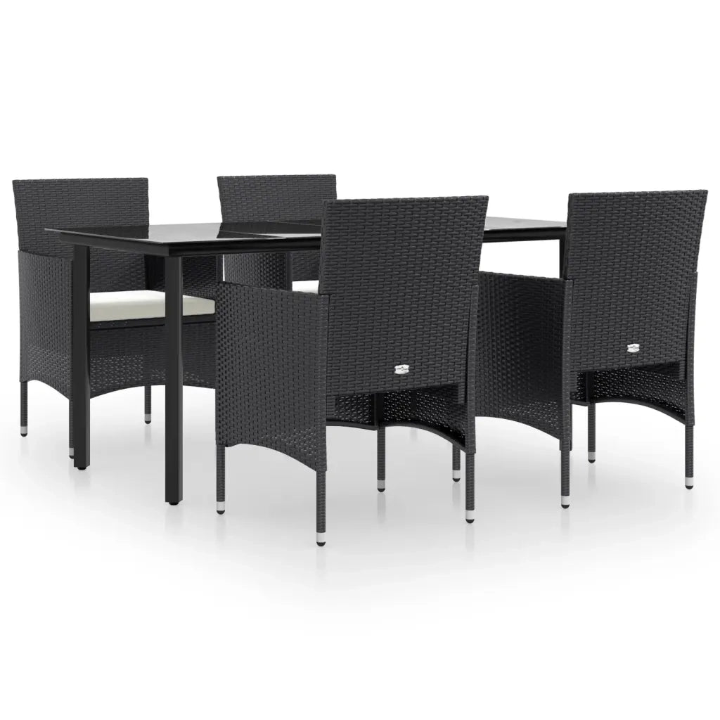 Set da Pranzo da Giardino 5 pz con Cuscini Nero cod mxl 50420