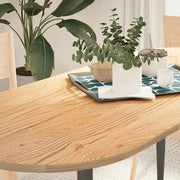 vidaXL Piano per Tavolo 140x60x2 cm in Rovere Massello Ovale