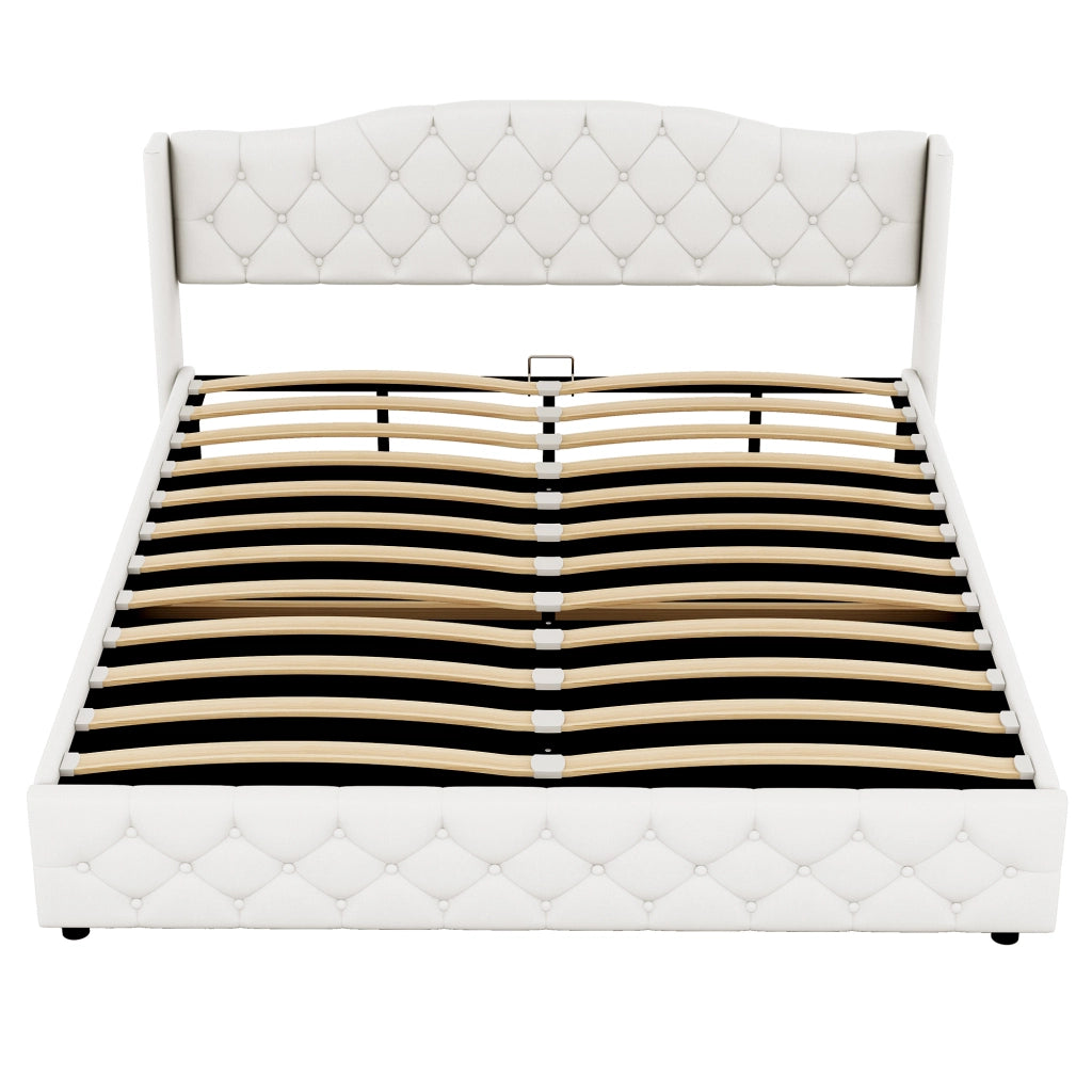letto imbottito lino beige 180 x 200 cm