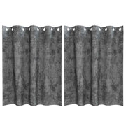 Tende in Velluto con tende 2 pz Grigio 140 x 140 cm Velluto