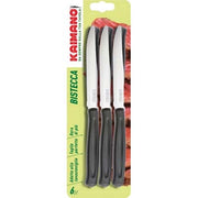 COLTELLO BISTECCA DINAMIK KAIMANO - MANICO PLT NERO/INOX CM 11,5 CF=PZ 6- 1 confezioni
