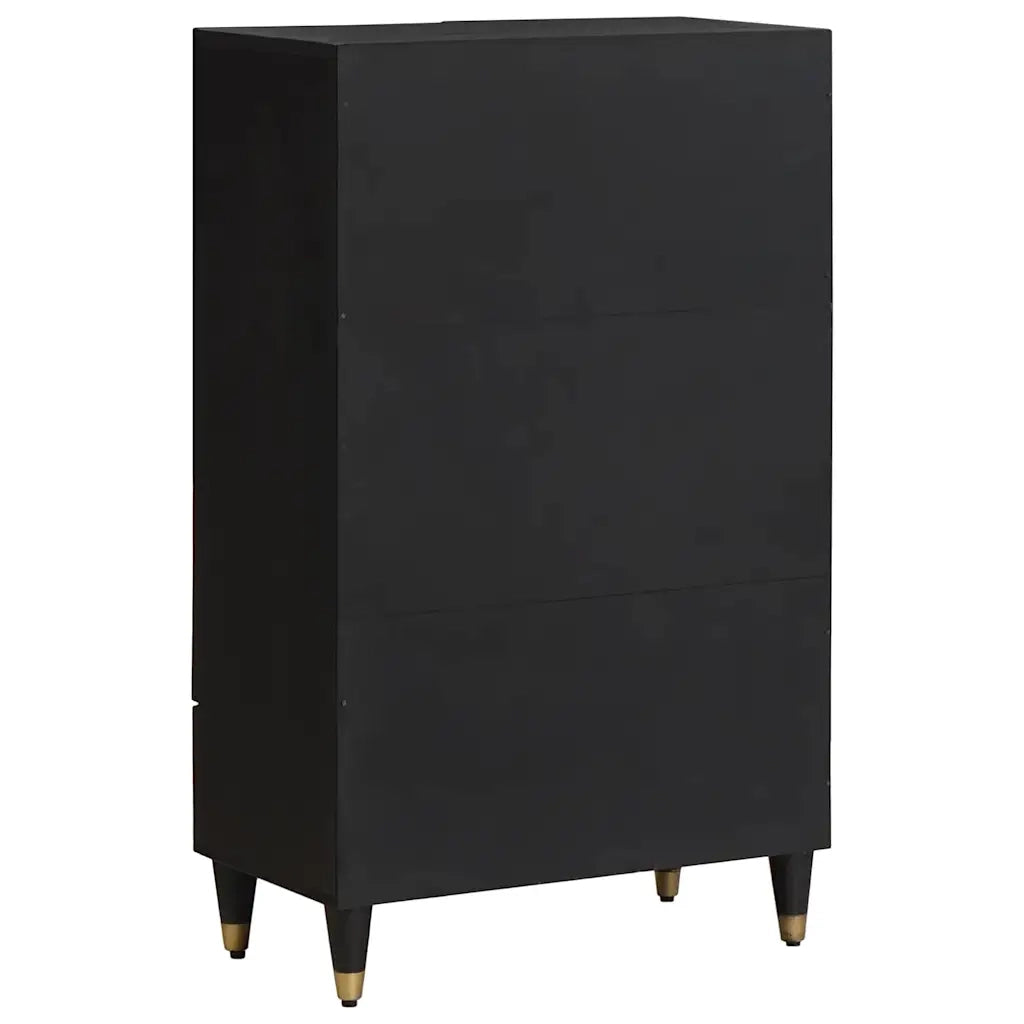 Credenza-Buffet-Armadio da cucina Nero 60 x 33 x 100 cm Legno di mango massello