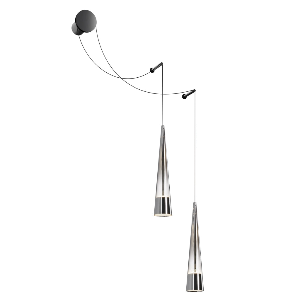 Maytoni applique moderna Sintesi 2 luci LED integrato cromo metallo vetro