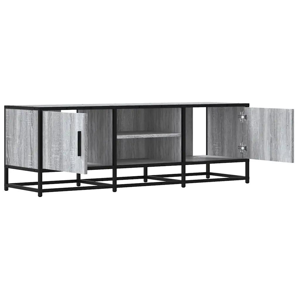 Mobile TV Grigio Sonoma 120x35x41cm Legno Multistrato e Metallo 848842