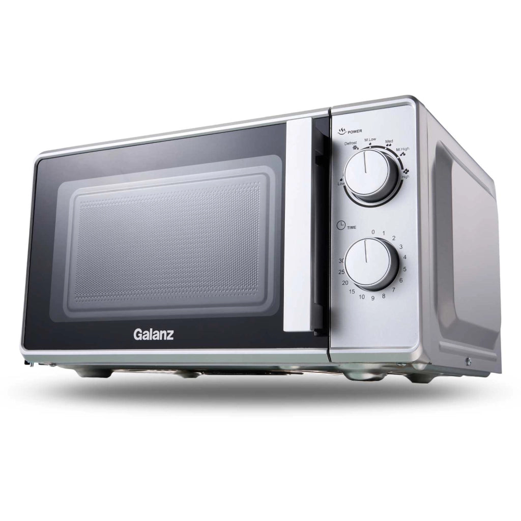 Forno a microonde multifunzione, forno a microonde domestico, 6 livelli di potenza, 20 L, 700 W, due manopole, argento