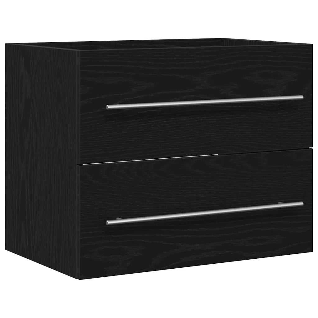 Mobile Lavabo da Bagno Rovere Nero 60x38,5x48 cm in Truciolato 862028