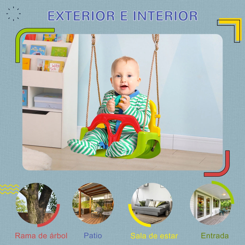 Altalena per Bambini con Schienale Regolabile ¨C Zephmum ¨C 42x33x120-180 cm Multicolore