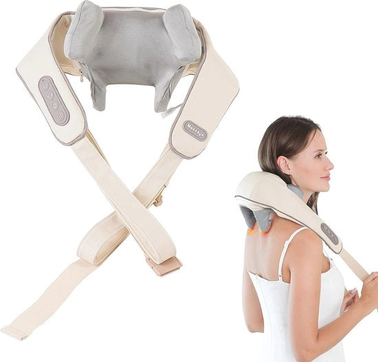 Apparecchio di massaggio cervicale wireless con calore per alleviare il dolore - Ergonomico e regolabile