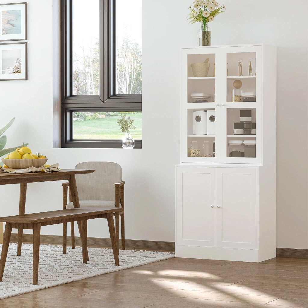 Libreria con 4 Ante e Ripiani Regolabili ¨C Xylo ¨C Bianco 76x40x178,5 cm