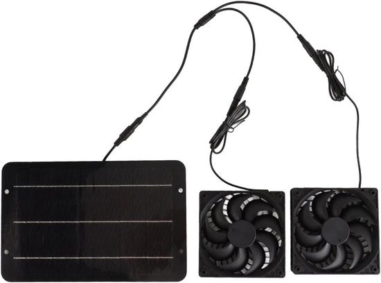 Ventilatore solare alimentato da energia solare 12 V 10 W pannello solare idroimpermeabile con kit ventilatore doppio per caravan, anfibi e pollaio.