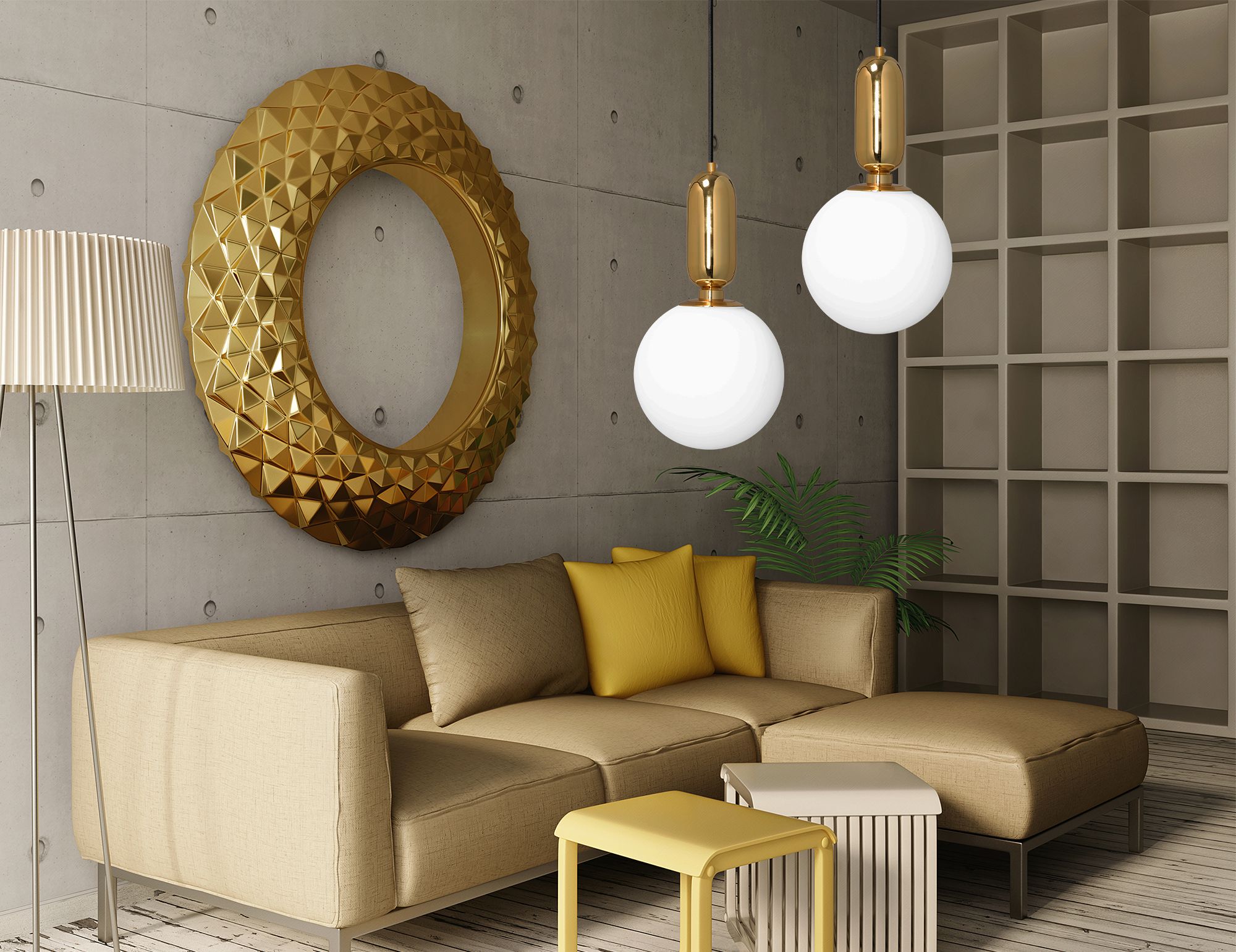 Lampada Da Soffitto Pensile Di Vetro Metallico Oro Gold APP474-1CP