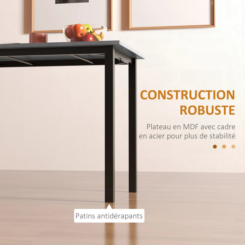Tavolo da pranzo allungabile moderno con piano in legno effetto rovere per 6 persone ¨C Minimal ¨C Grigio antracite