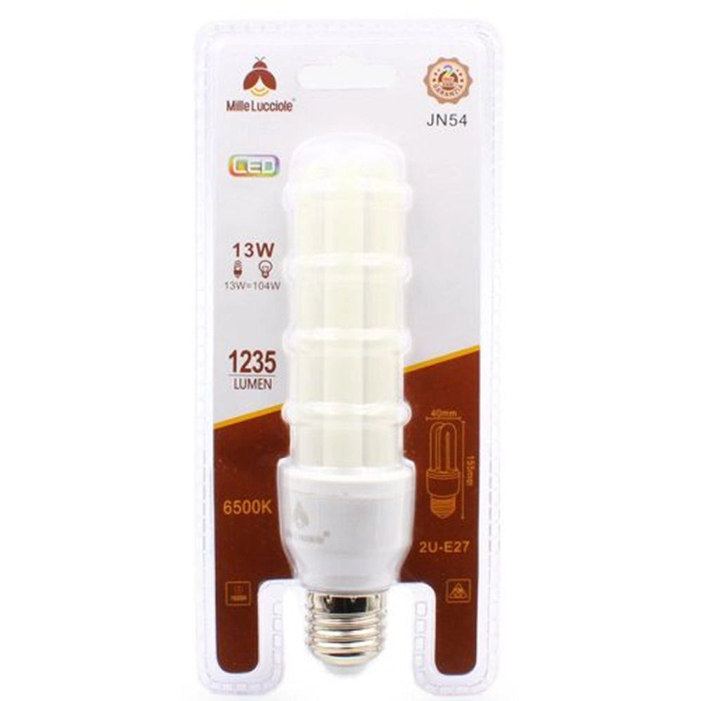 Trade Shop - Lampadina Led E27 13w 2u Tubolare Opaca Luce Calda 3000k Naturale 4000k Fredda 6500k - -bianco Freddo      -