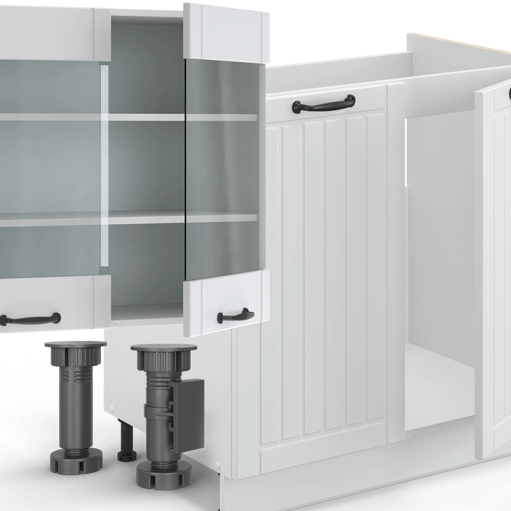 Cucina componibile Fame-Line Bianco rustico/Bianco 300 cm, PL Rovere Vicco