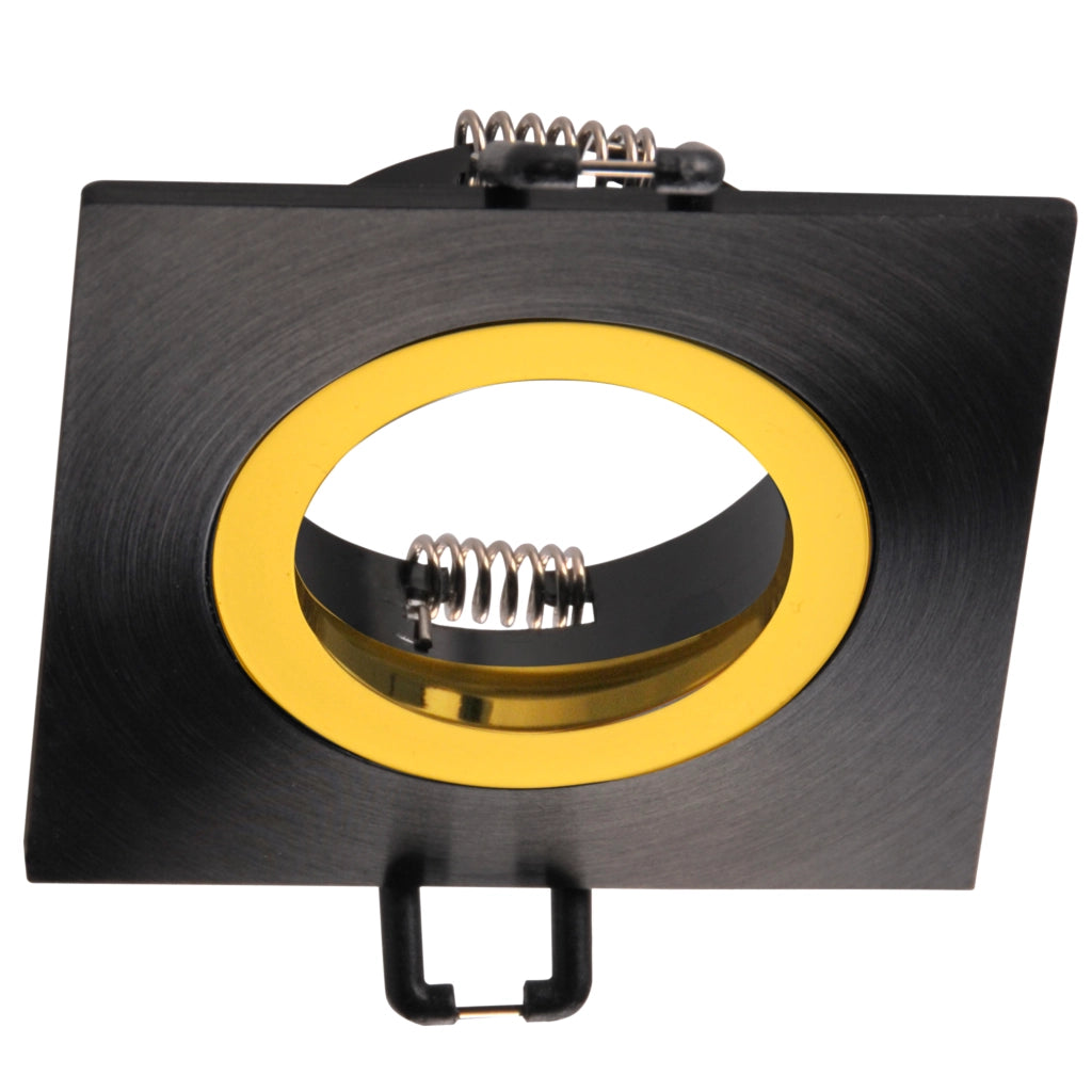 Faretto incasso quadrato nero-oro GU10 Polux FEBE 323361