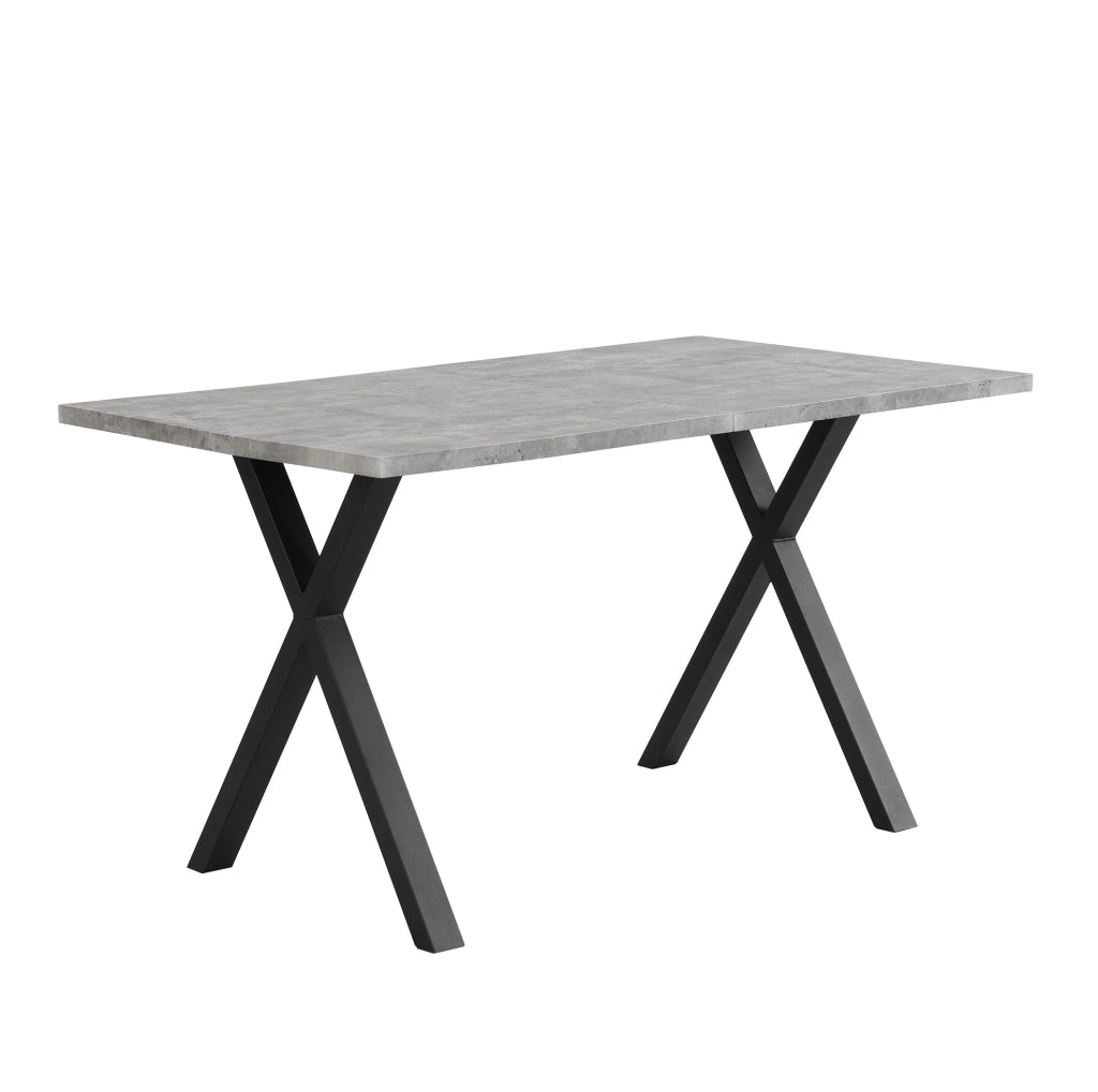 Tavolo moderno con gambe a croce in MDF e metallo grigio e nero