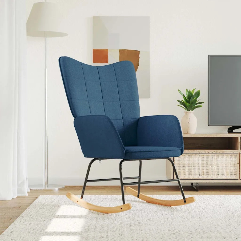 Sedia a Dondolo Blu in Tessuto CFW6705392