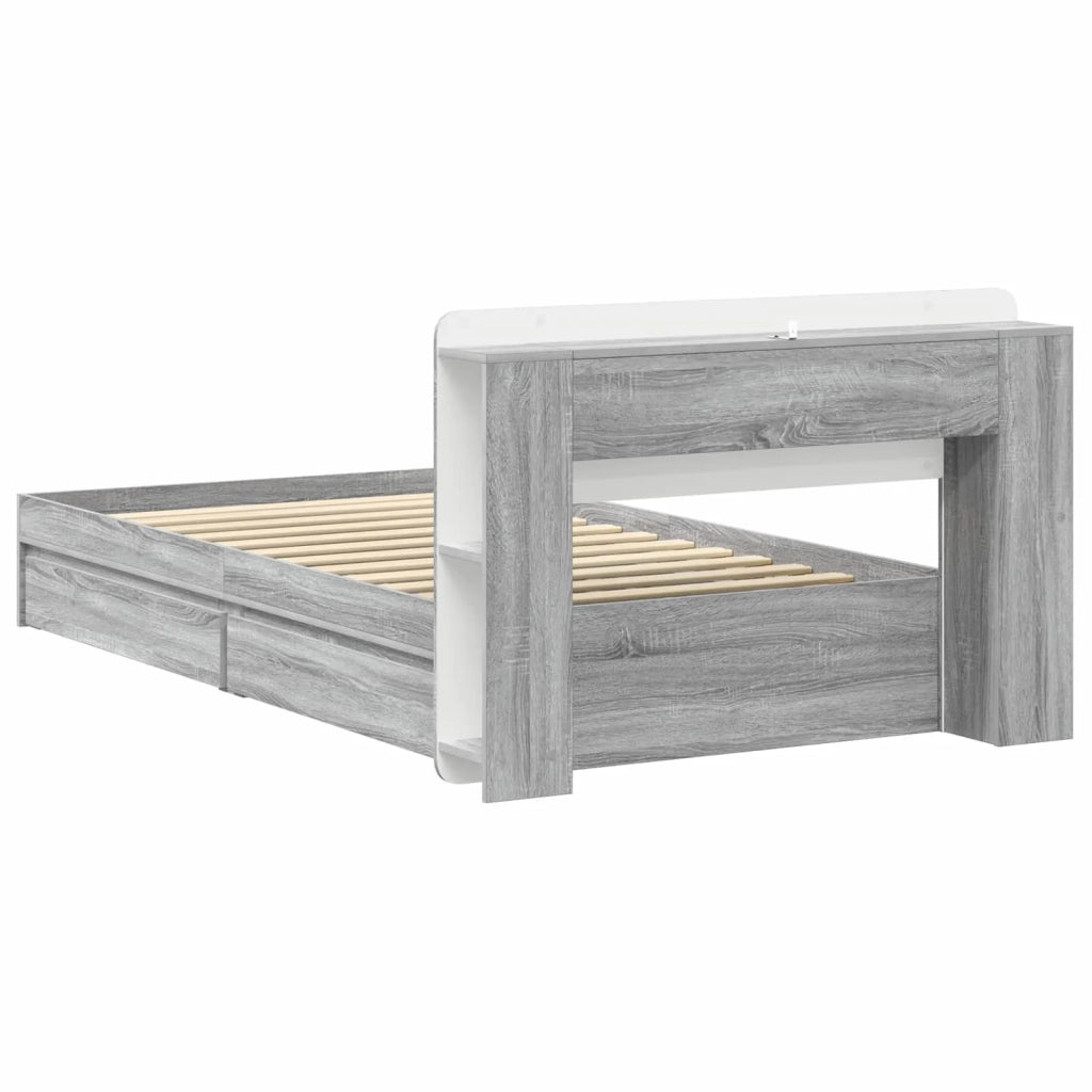 Telaio del letto con storage Sonoma grigio 90 x 200 cm 3433553
