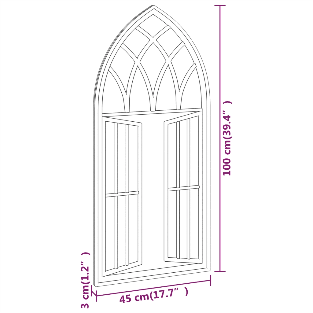 Specchio Sabbia-Specchio Decorativo 100x45 cm in Ferro per Uso Interno 294693