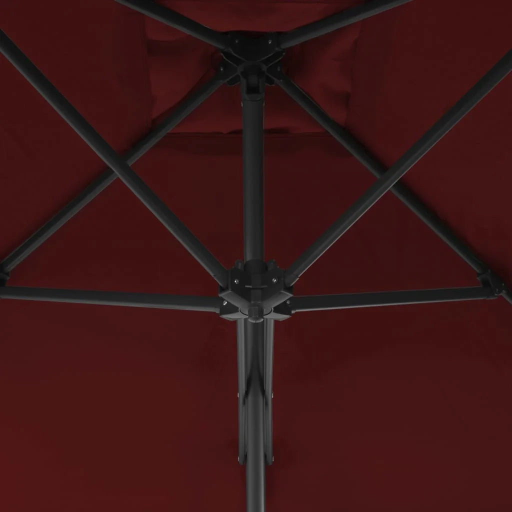 Ombrellone da esterno con palo in acciaio 250 x 250 x 230 cm bordeaux 02_0008204