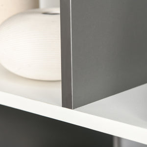 Mobile Libreria a 8 Ripiani 100x24x124 cm in Legno Grigio Carbone