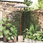 vidaXL Parasol Balinese 260 Crema 95-100 cm Cotone e legno massello