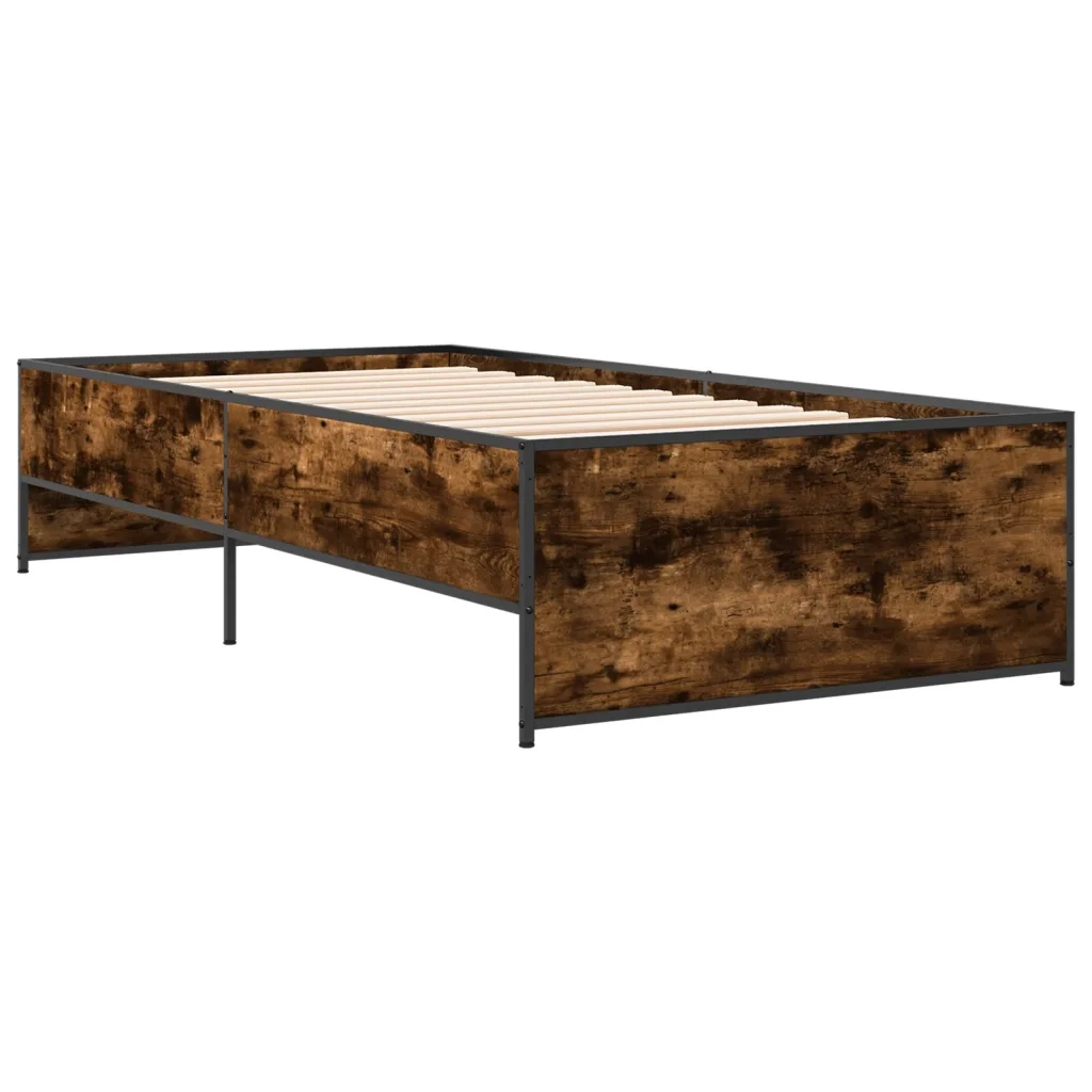 Giroletto Rovere Fumo 90x200 cm in Legno Multistrato e Metallo