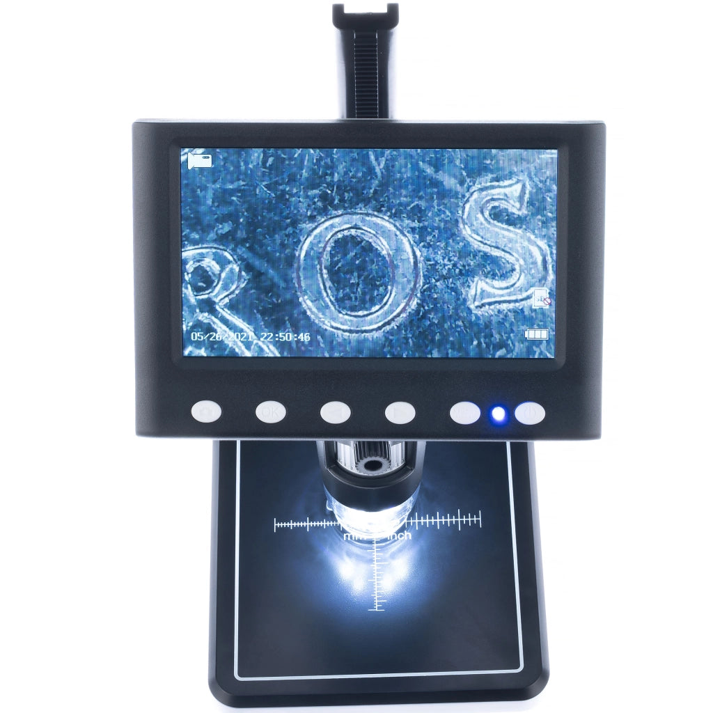 Mikroscopio Digitale DM7-B1 – Schermo LCD 4,3" | Ingrandimento 40X-1000X | Connessione PC, 8 LED Regolabili, MicroSD
