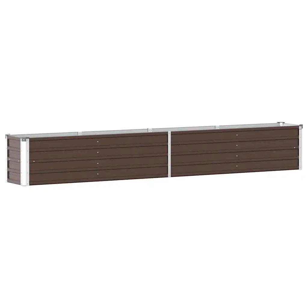 Letto Rialzato in Acciaio Zincato 320x40x45 cm Marrone 47054