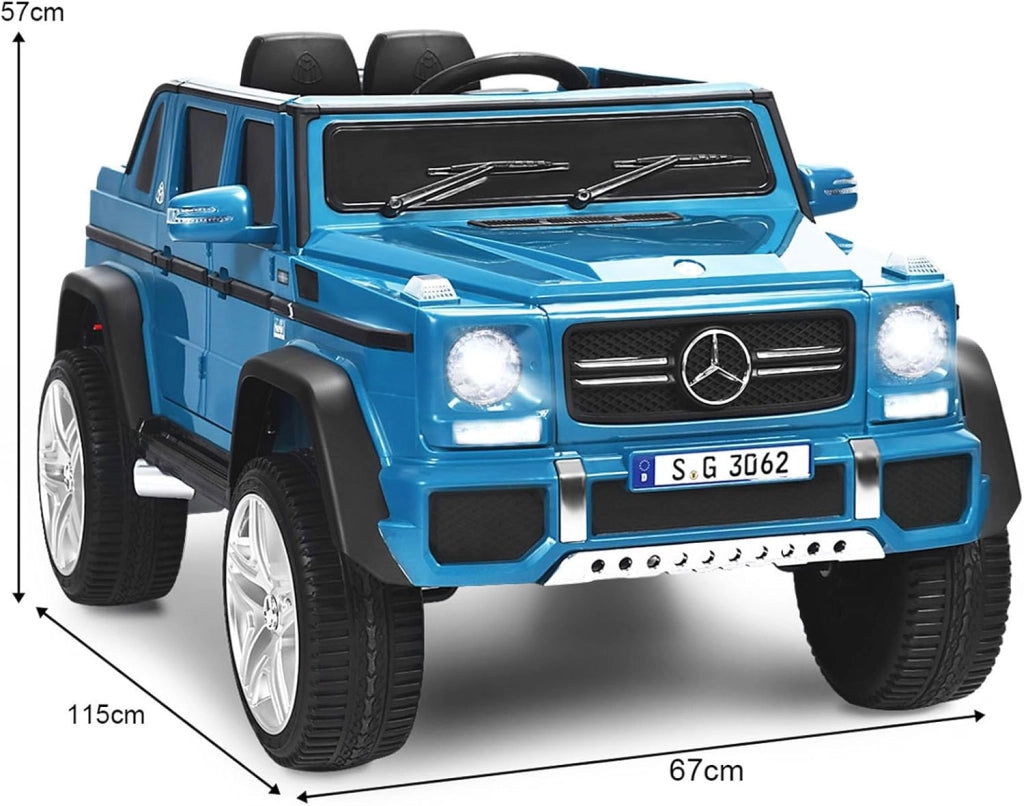 Mercedes Benz Macchina Elettrica per Bambini 12V, Veicolo Elettrico con Luci LED e Chiusura di Sicurezza, Macchina Cavalcabile per Bambini 3-8 Anni (Blu)